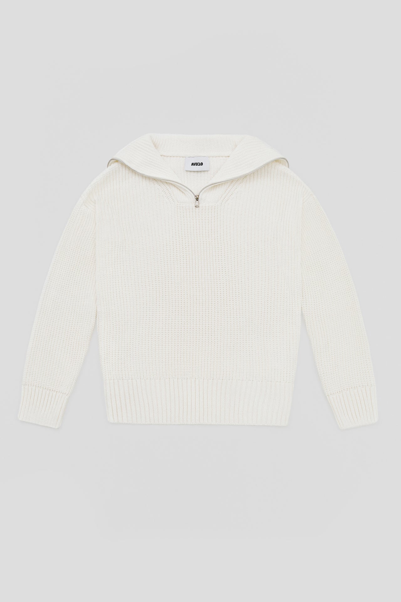 White half-zip sweater