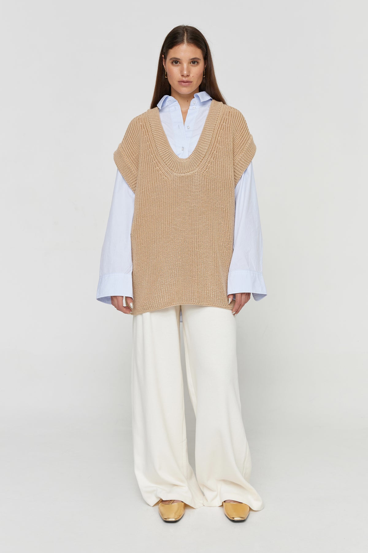 Beige Knit Vest