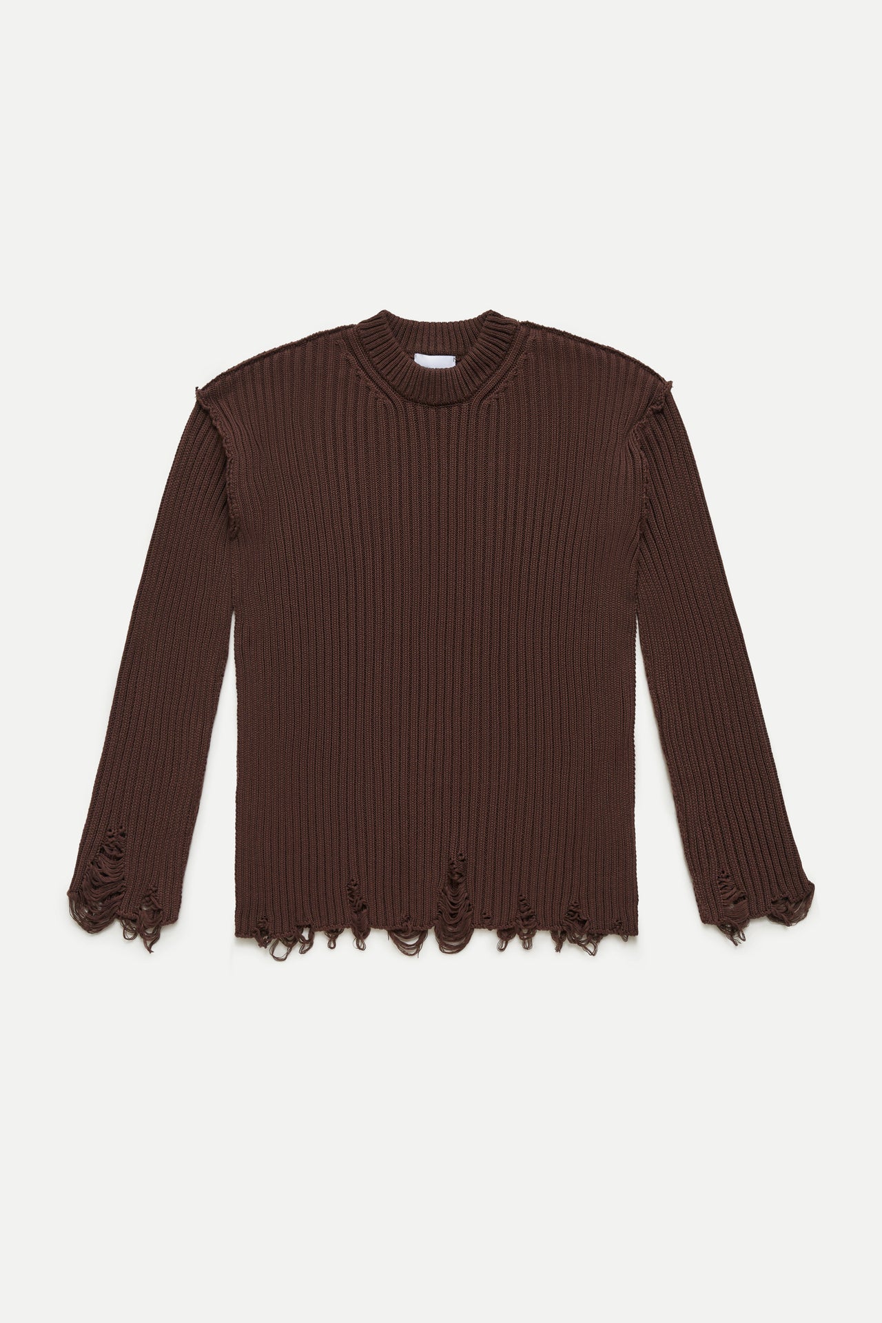 Brown Ripped Sweater