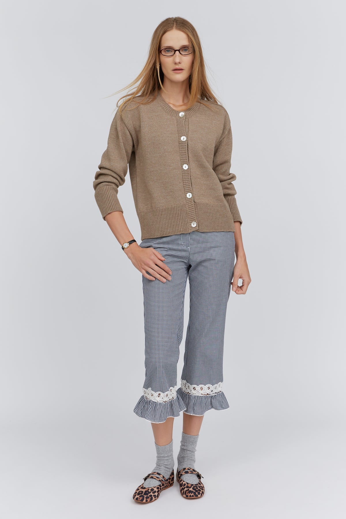 Beige Merino Wool Cardigan