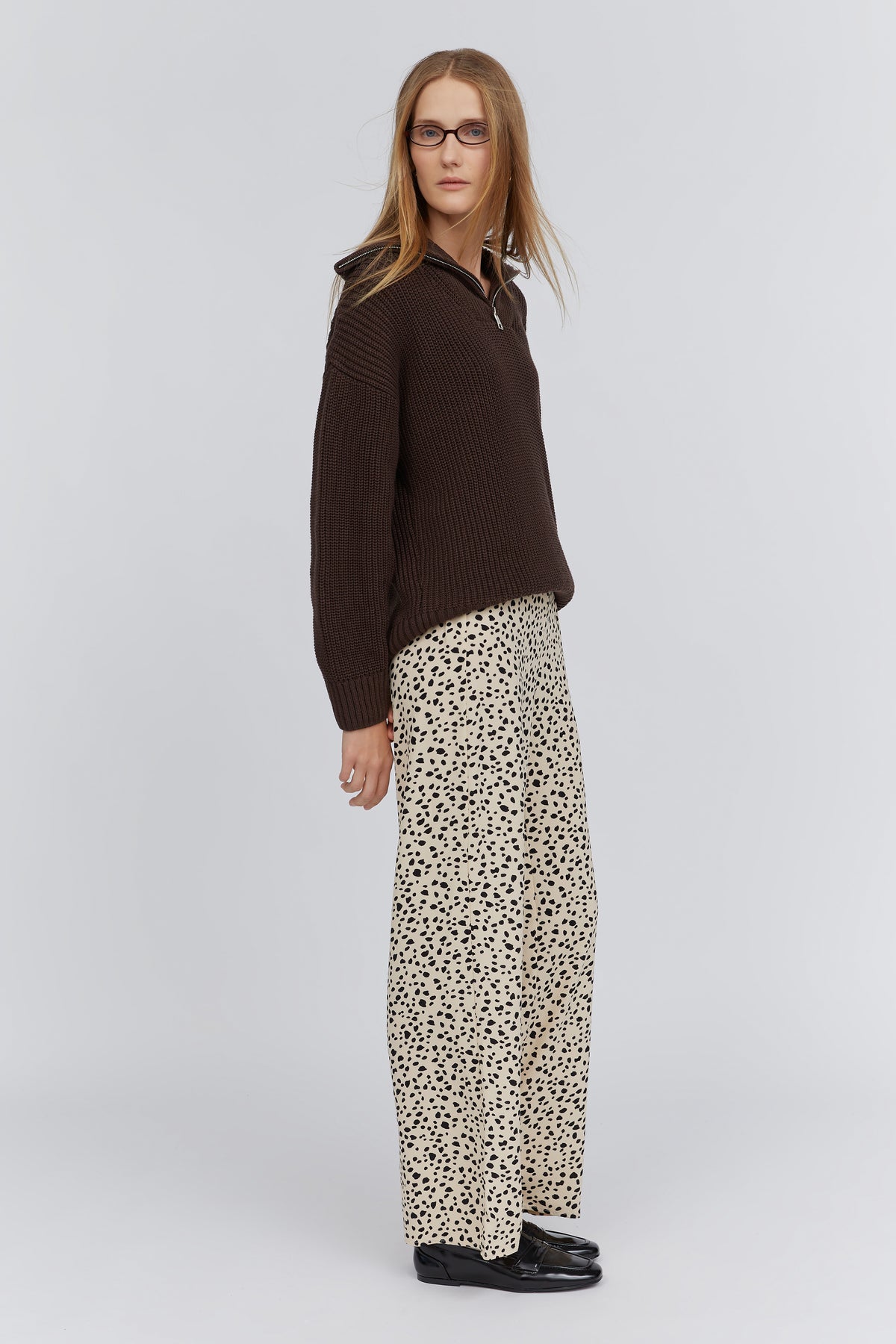 Brown Half-Zip Sweater