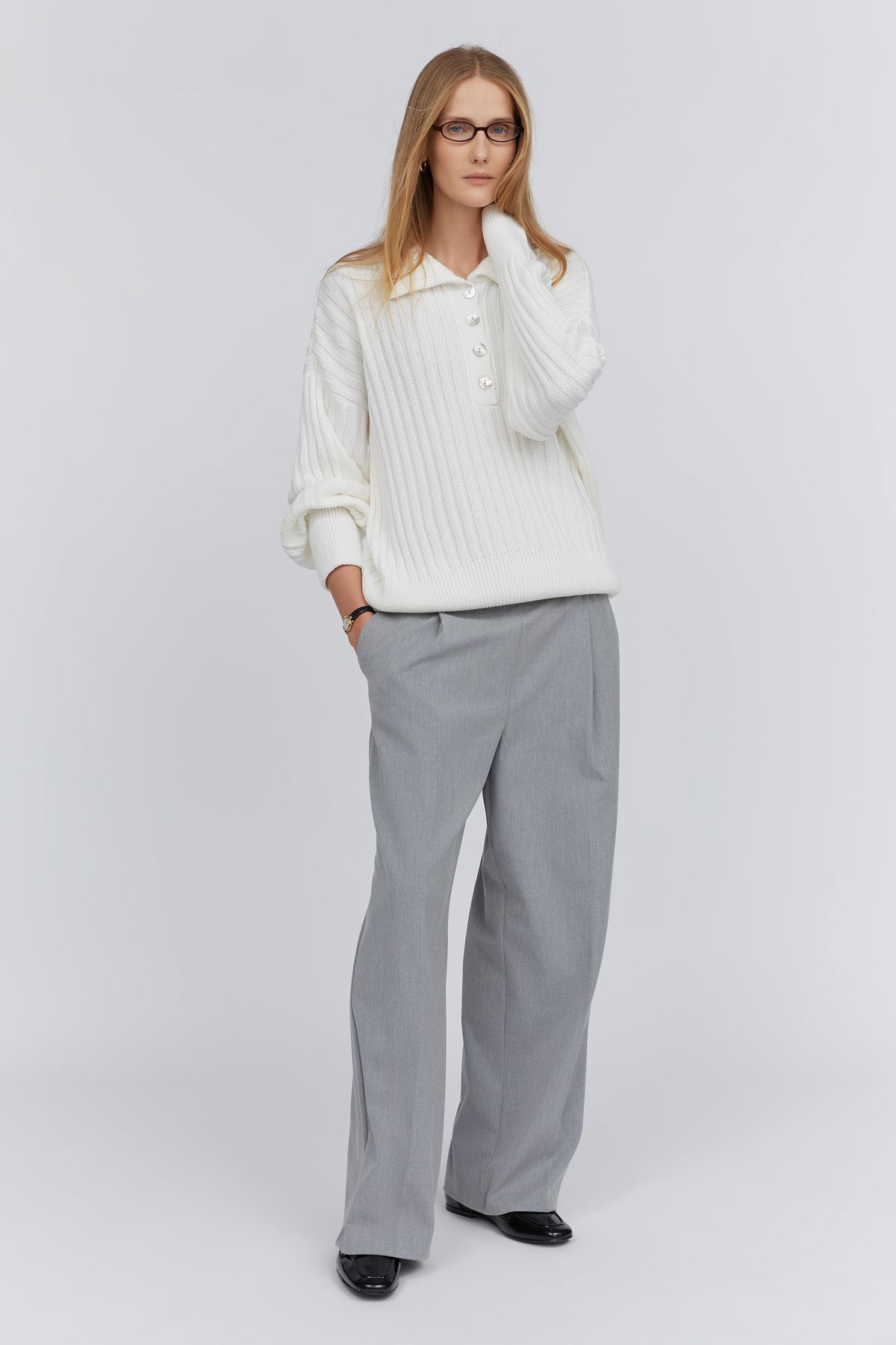 White Polo Sweater