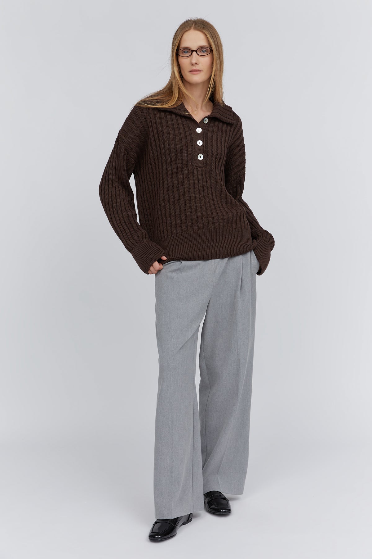 Brown Polo Sweater