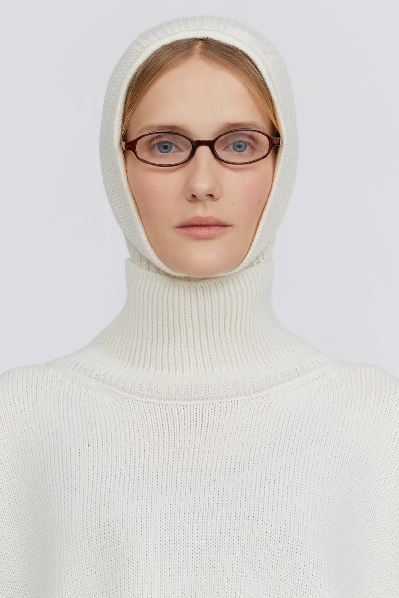 Cream knit balaclava