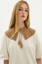 Beige Knit Collar