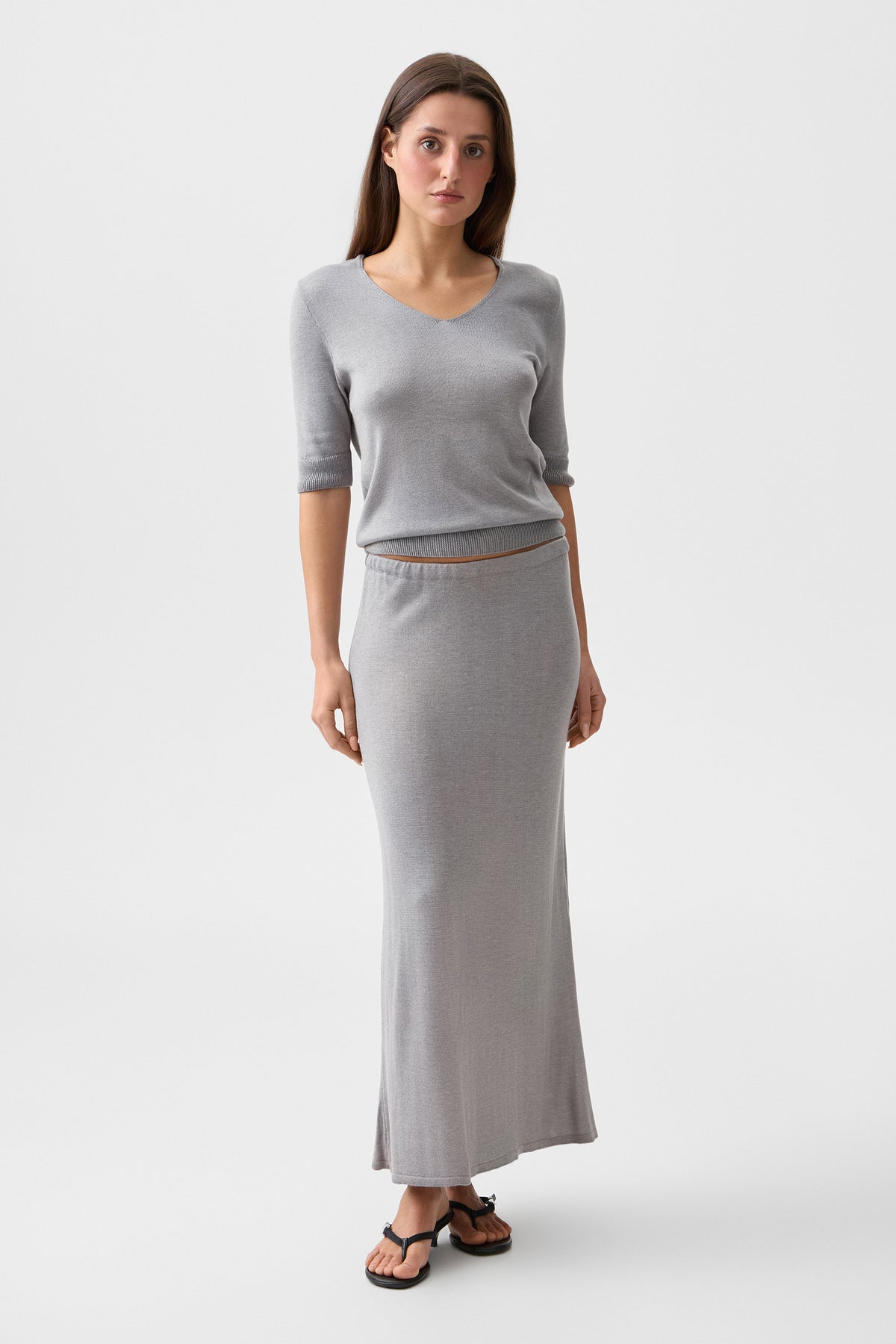 Grey Alba Maxi Skirt