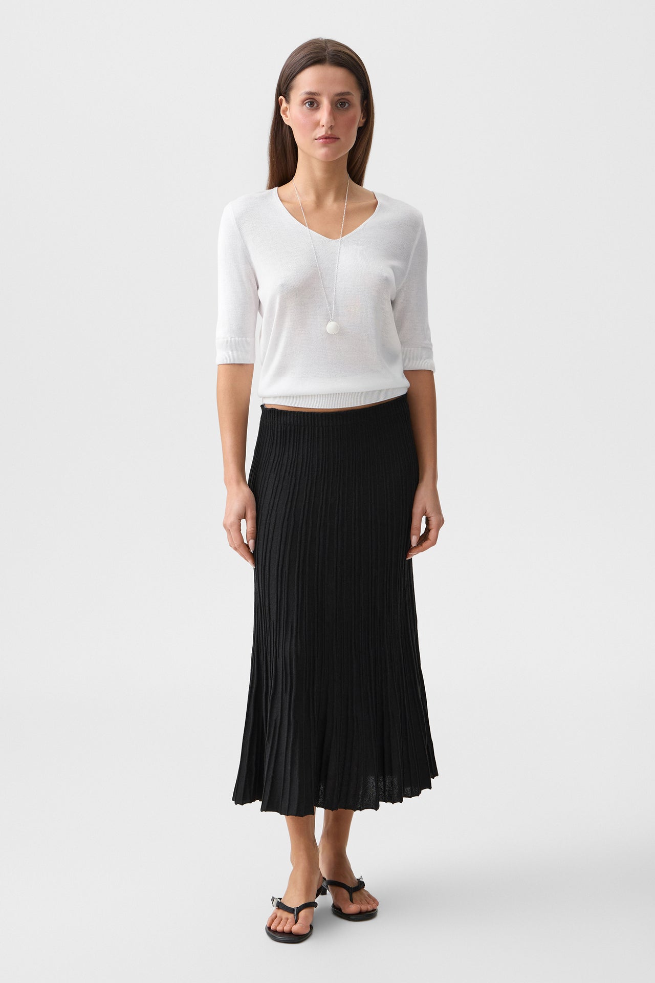 Black Vivienne Midi Skirt