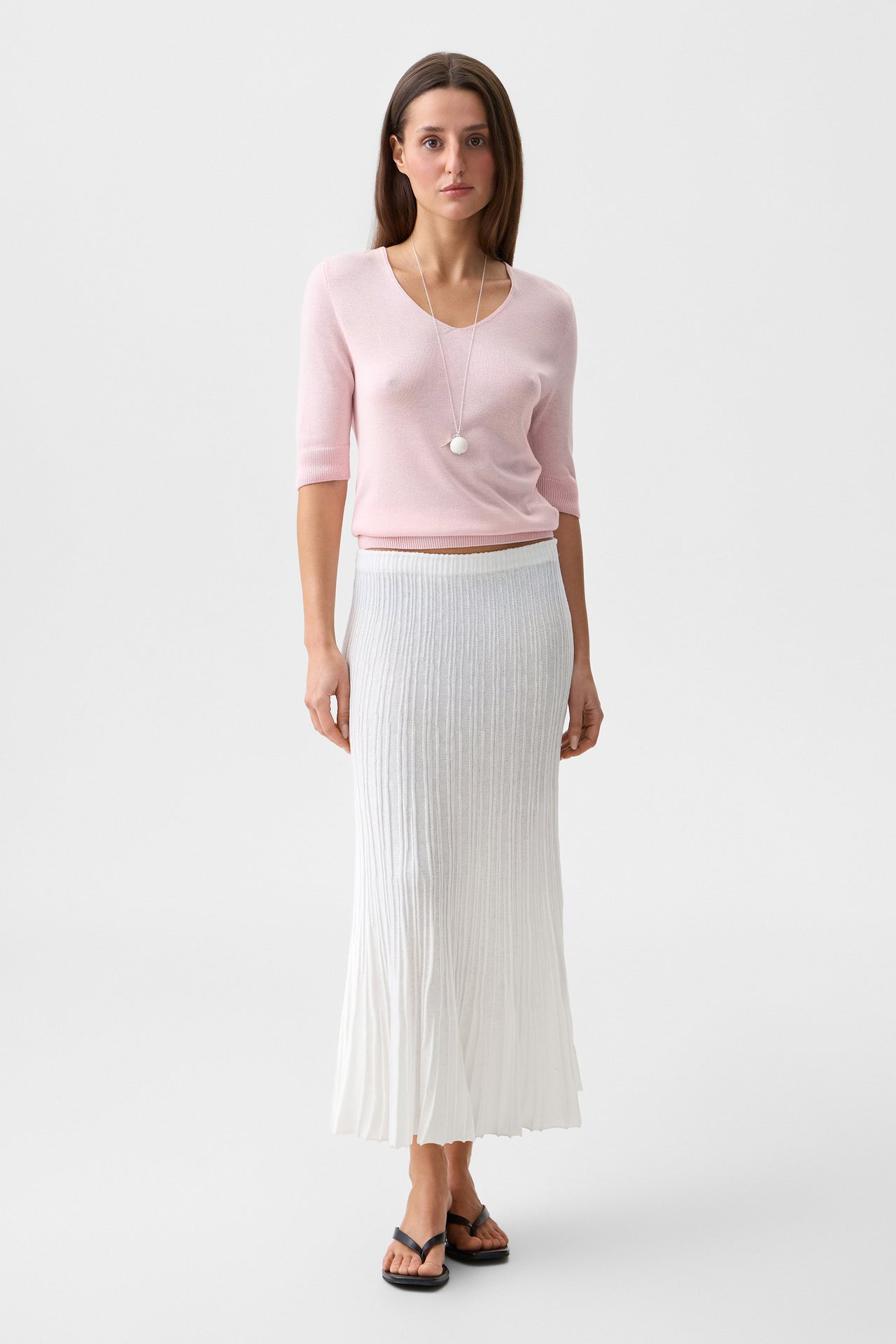 White Vivienne Midi Skirt