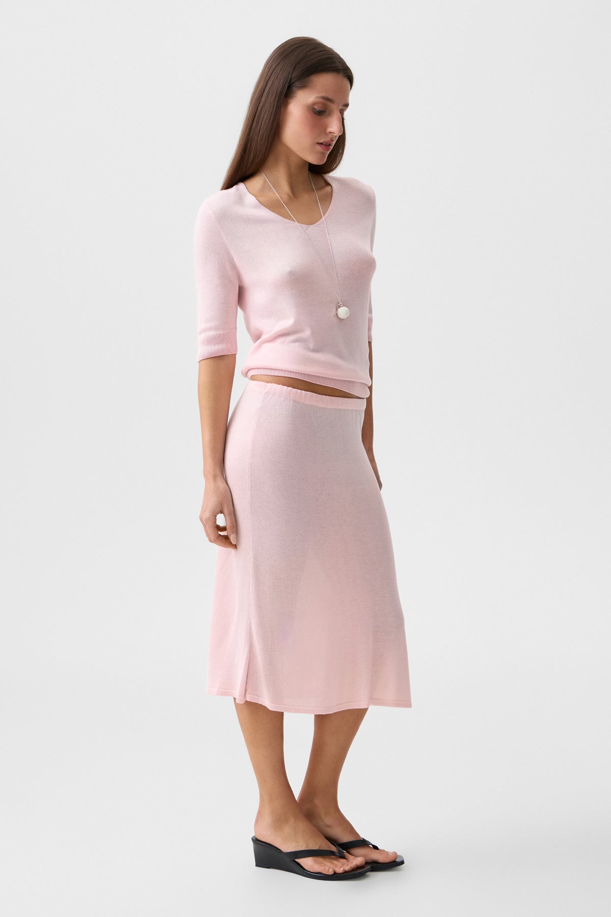Pink Alba Midi Skirt