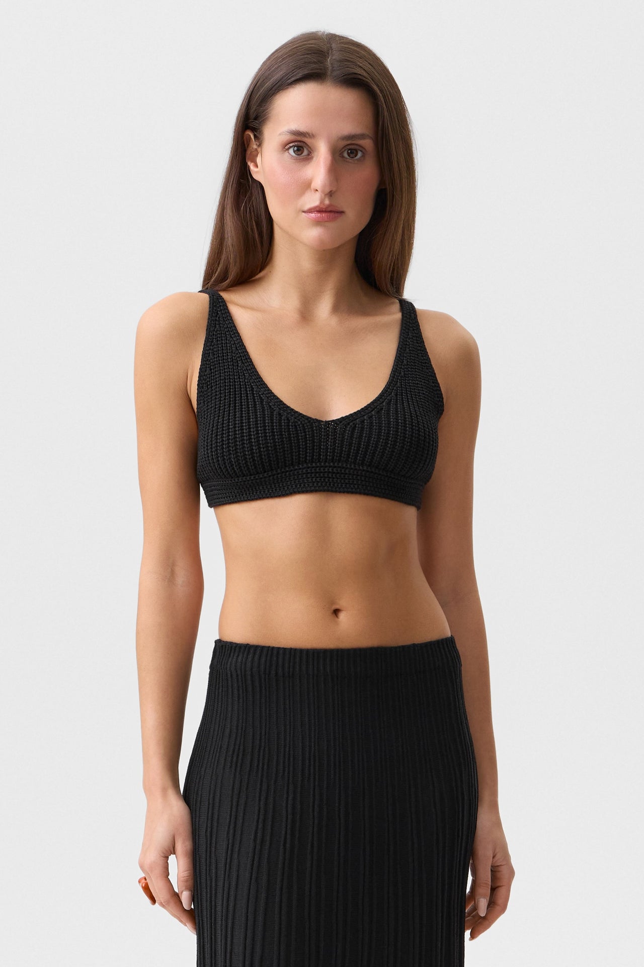 Black Isola Tie Top