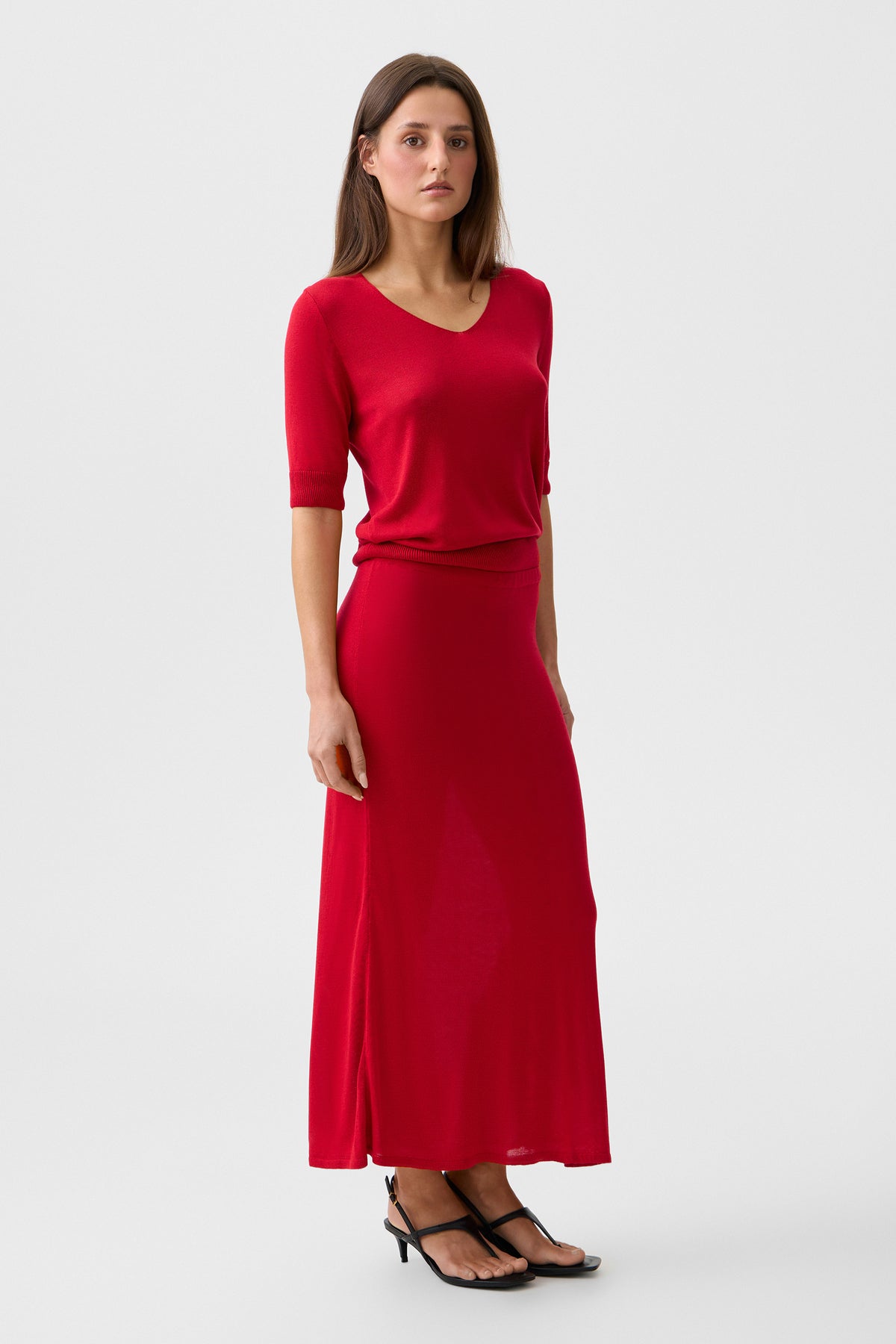 Red Alba Maxi Skirt
